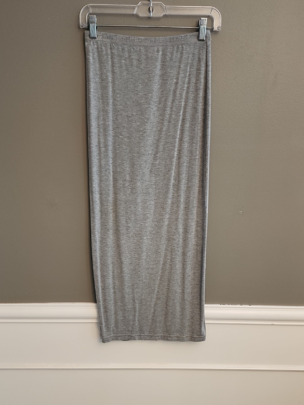 Classic Heather Gray Knit Maxi Skirt